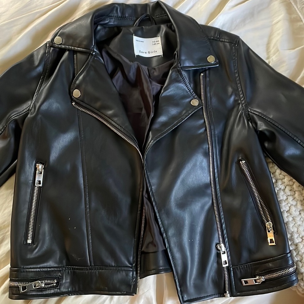 Zara Girls Black Leather Jacket